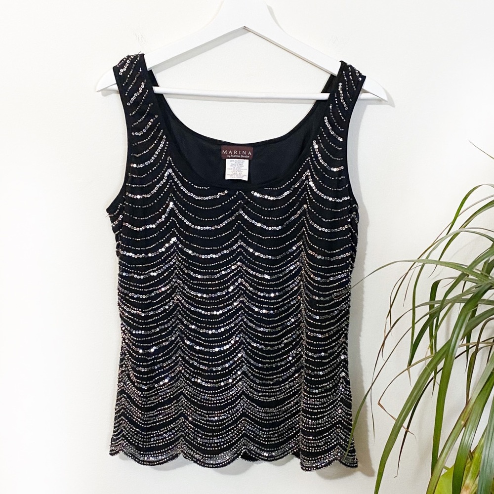 Marina by Marina Bresler Sequins Beaded Tank Top
